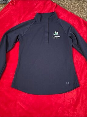 Under Armour Navy Fighting Irish Quarter Zip Pullover